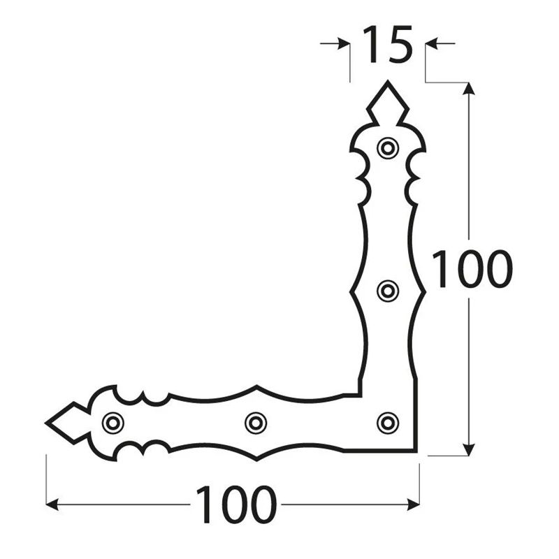 Dekoratīvs stūrītis 1.5cm x10cm krāsots metāl sakausējums meln